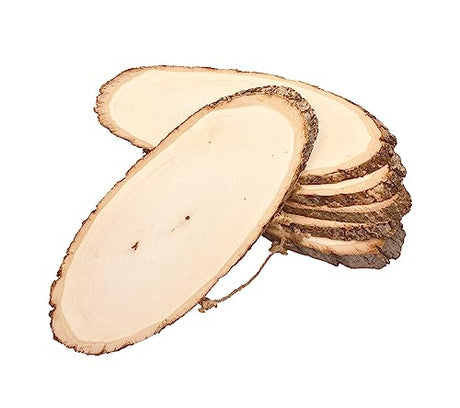 16 Inch 6 Pack Large Oval Basswood Signs Wood Slice for DIY Painting Crafts Cregugua