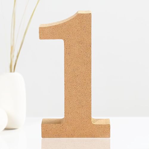 AOCEAN 6 Inch Designable Wood Numbers Unfinished Wood Numbers for Wall Decor Decorative Standing Numbers Slices Sign Board Decoration for Craft Home AOCEAN