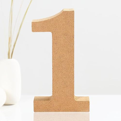 AOCEAN 6 Inch Designable Wood Numbers Unfinished Wood Numbers for Wall Decor Decorative Standing Numbers Slices Sign Board Decoration for Craft Home AOCEAN