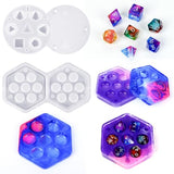 KISREL Dice and Dice Box Resin Molds Silicone, DND Dice and Dice Organizer Epoxy Resin Molds with 7 Standard Stereoscopic Dice Cavities, Silicone KISREL