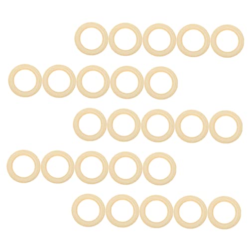 MAGICLULU 25pcs Handmade Wooden Ring Craft Rings Blank Wooden Circles DIY Wooden Rings Wooden Ring Crafts DIY Wood Craft Pendant Wooden Crafts MAGICLULU