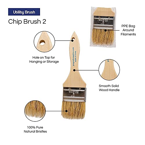 Pro Grade - Chip Paint Brushes - 24 Piece Variety Chip Brush Set Pro-Grade