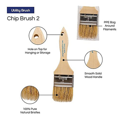 Pro Grade - Chip Paint Brushes - 24 Piece Variety Chip Brush Set - WoodArtSupply