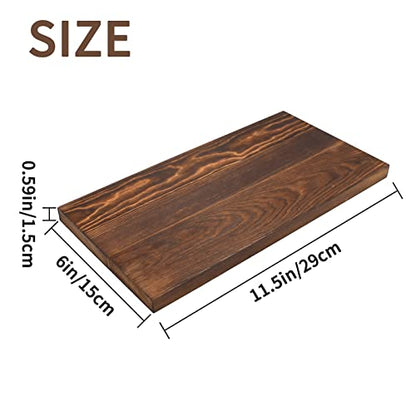 3Pack Unfinished Wood Rectangles Thick Heavy Carbonized Paulownia Wood Art Boards Blank Wooden Chipboard for Wall Shelf DIY Crafts Home Decorations