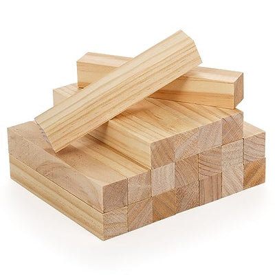 YOUEON 20 Pcs 6x1x1 Inch Unfinished Wood Blocks for Art and Crafts, Whittling Wood Blocks for Beginners and Experts, Wood Carving Blocks for