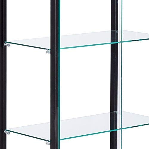 COASTER 5-Shelf Glass Curio Cabinet Black and Clear COASTER