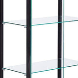 COASTER 5-Shelf Glass Curio Cabinet Black and Clear COASTER