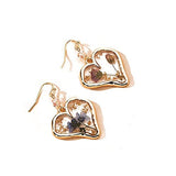 Pressed Flower Love Heart Dangle Earrings Daisy Dandelion Dry Flowers Setting Inside Resin Golden Fashion Earrings for Women Girls-Heart Shape Yocoyee