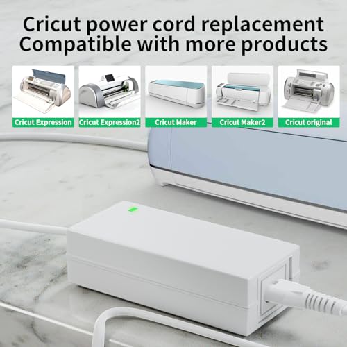 Power Cord Replacement DC18V 3A Charger Compatible with Cricut Cutting Machine Explore Air 2/Maker/Explore/Explore Air/Explore - WoodArtSupply