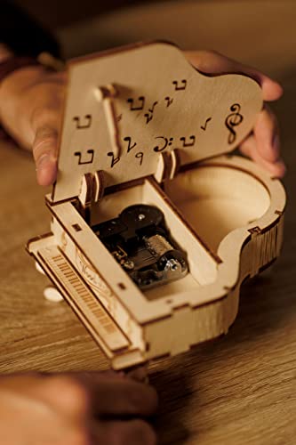 Wood Trick Toy Piano Music Box Moonlight Sonata, Wooden Musical Piano Toy Mini - 3D Wooden Puzzle, Assembly Toys, Brain Teaser for Adults and Kids Wood Trick