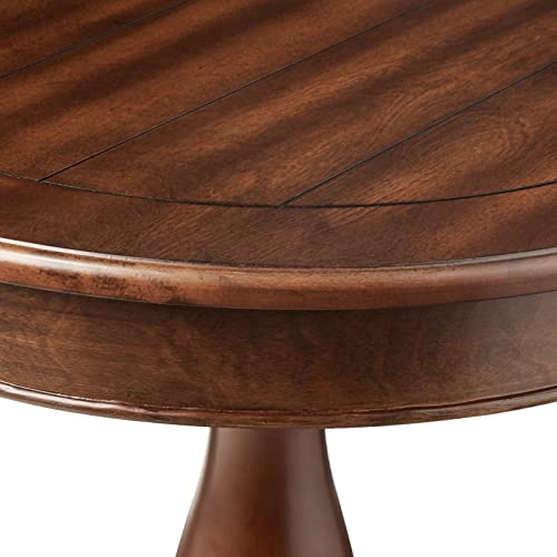 Roundhill Furniture Rene Round Wood Pedestal Side Table, 26"D x 26"W x 26.5"H, Espresso Roundhill Furniture