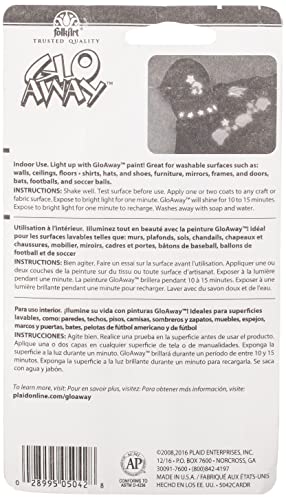 Plaid Glo-Away Washable Acrylic Paint (4-Ounce), 5042 Glow-in-the-Dark White Plaid