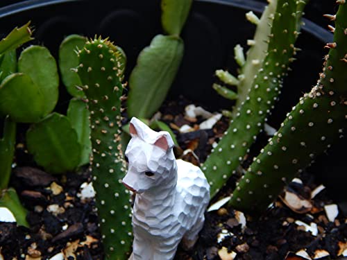 Selsela Llama Figurine Statue Alpaca Miniature Small Animal Party Decor Wood Art Sculpture Selsela