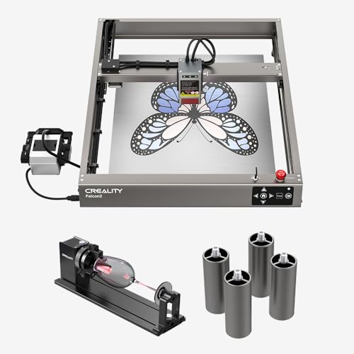 Creality 22W Laser Engraver 4-in-1 Rotary Roller Kit for Glass Tumbler Ring, 120W Power Laser Cutter and Engraver Machine, CNC Laser Engraving Creality