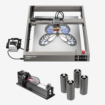 Creality 22W Laser Engraver 4-in-1 Rotary Roller Kit for Glass Tumbler Ring, 120W Power Laser Cutter and Engraver Machine, CNC Laser Engraving - WoodArtSupply