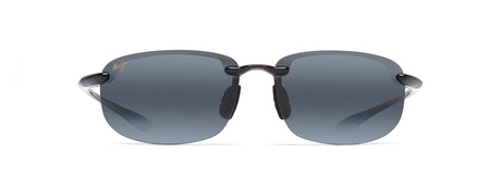 Maui Jim Men's and Women's Hookipa Polarized Rimless Sunglasses, Gloss Black/Neutral Grey, Large Maui Jim