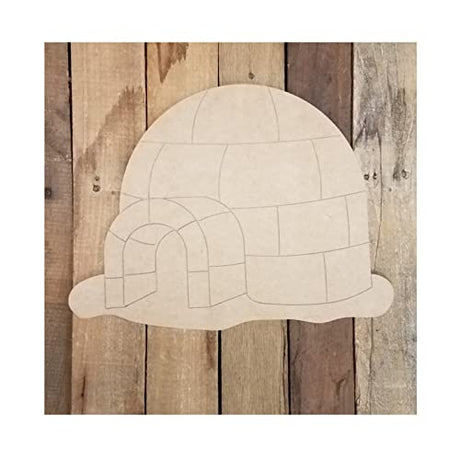 Igloo Wood Craft,Unfinished Wooden Cutout Art,DIY Wood Sign, Inspirational Farmhouse Wall Plaque,Rustic Home Decor for Bedroom Living Room Home Arupkeer