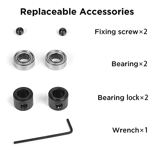 TOOLDO Pattern Flush Trim Bit 4 Pcs Router Bits，Top Bearing Flush Trim Bits Set，1/4 Inch Shank ,Cutting Length 1/2", 3/4", 1", 1-1/2" TOOLDO