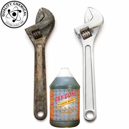 Quality Chemical Oxy-Gone Rust Remover and Metal Treatment / Rust Repair / Prepares surfaces for painting / 1 gallon (128 oz.) Quality Chemical