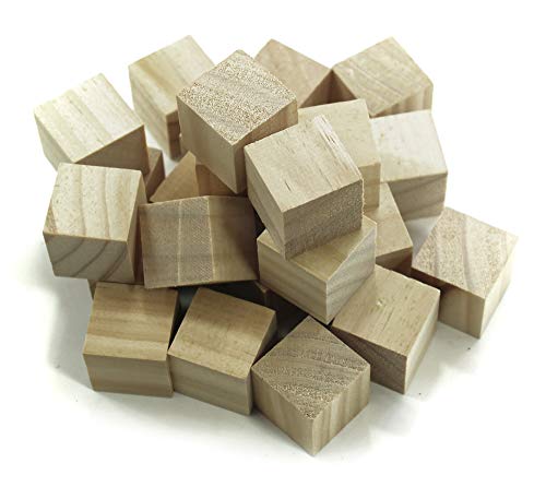 ALL in ONE Wooden Cubes Wood Square Blocks for Puzzle Making DIY Crafts Photo Blocks (1 Inch - 30pcs) - WoodArtSupply