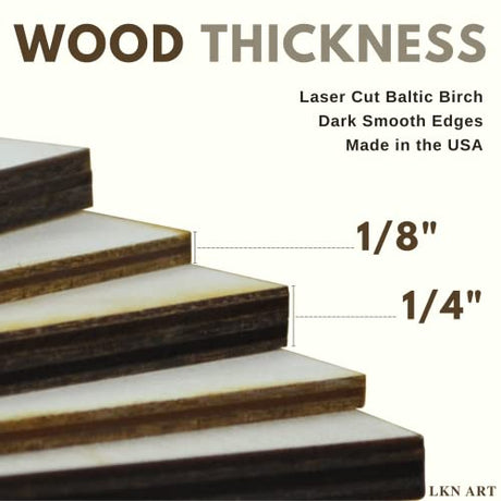 Unfinished Rectangular Cross Wood Cutout (1/8" Thickness, Small 4.25" x 6.25" (Package of 10)) LKN ART