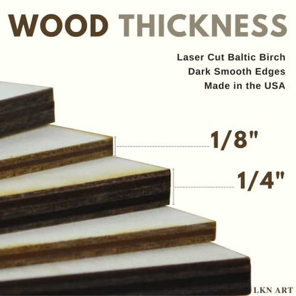 Unfinished Square Wood Cutout Available in a Variety of Sizes and Thicknesses (1/8" Thick, 1 Inch (Package of 40)) - WoodArtSupply