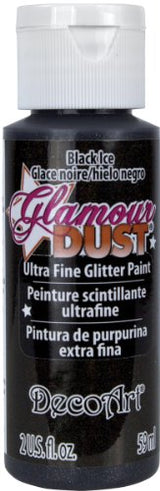 DecoArt 2 oz Black Ice Glamour Dust Glitter Paint, Multicolor DecoArt