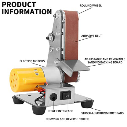 Electric Belt-Sander Adjustable Polishing-Grinding Sharpener - SI FNAG 7 Speed Mini Power Sanding Machine Bench Grinder Sanders 13x1.2inch For Knife - WoodArtSupply