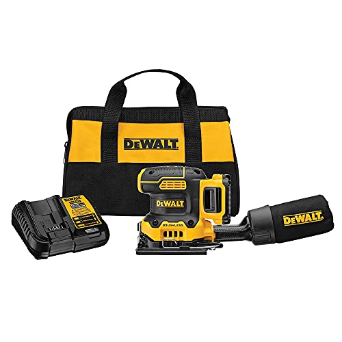 DEWALT 20V MAX* XR Palm Sander, Sheet, Variable Speed, 2-Ah Battery, 1/4-Inch (DCW200D1) - WoodArtSupply