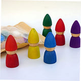LABRIMP 8pcs Wooden Puppet Graffiti Peg Doll Wood Doll Bodies Family Member Wood Peg DIY Wooden Peg Doll Decorative Peg People Wood Peg Angel Puppet LABRIMP