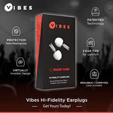 Vibes High Fidelity Ear Plugs - Invisible Earplugs for Music Concerts, Musicians, Motorcycles, Airplanes, Raves, and Work - Noise Reduction and VIBES