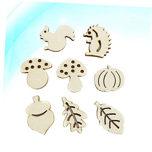VOSAREA 50pcs Pieces Unfinished Wooden Animal Figures Blank Wood Chips Unfinished Wooden Cutouts Hanging Ornaments Blank Wooden Slices Accessories VOSAREA