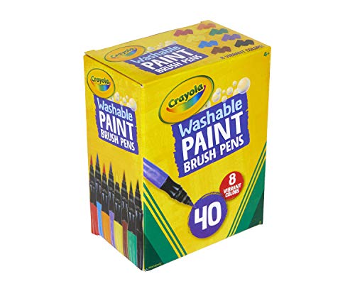 Washable No-Drip Paint Brush Pens, 5 Count, Crayola.com