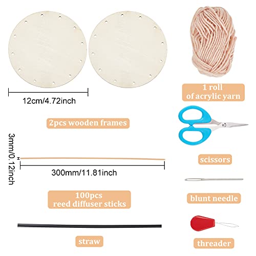 FREEBLOSS 2 Set Basket Weaving Kit Basket Making Kit Diffuser Sticks DIY Basket, Suitable for Kids Arts and Crafts Projects and Easter Basket FREEBLOSS