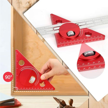 Woodworking Edge Ruler,Woodworking Scriber Ruler with Adjustable Protractor Angle Finder, 0-180 Degrees Angle Measuring Tool ， Architect Ruler for - WoodArtSupply