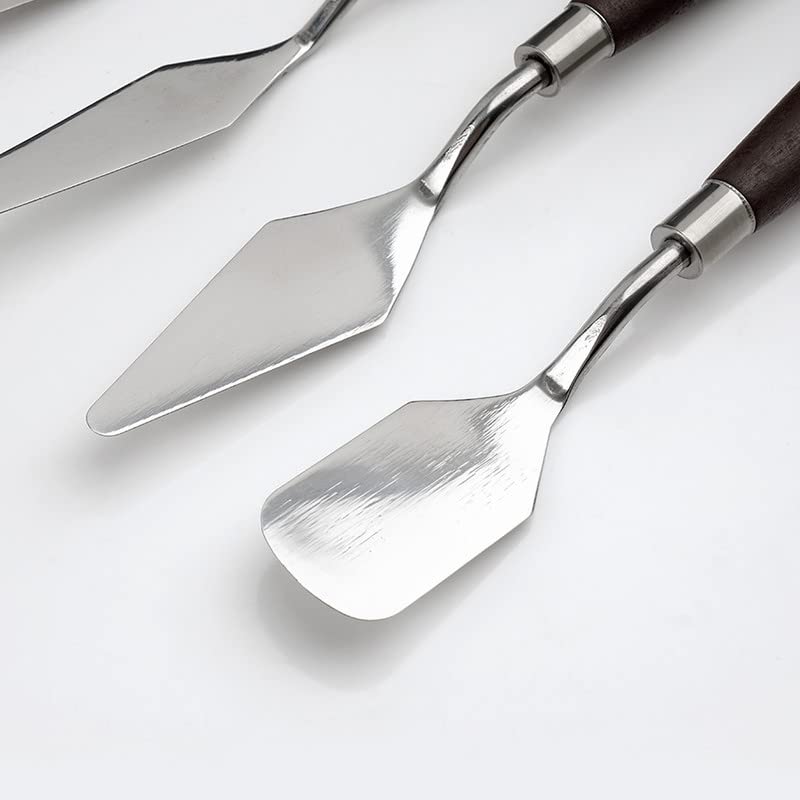 5 Pieces Painting Knives Stainless Steel Spatula Palette Knife Oil Painting Accessories Color Mixing Set for Oil, Canvas, Acrylic Painting-Lightwish LIGHTWISH