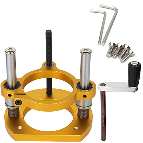 KETIPED Adjustable Router Lift for 65mm Diameter Universal Trimming Machine,Aluminum Under-Table Router Base for Router Table Insert Base Plate with KETIPED