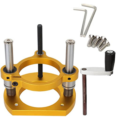 KETIPED Adjustable Router Lift for 65mm Diameter Universal Trimming Machine,Aluminum Under-Table Router Base for Router Table Insert Base Plate with KETIPED