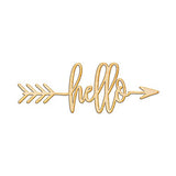 Woodums Hello Arrow Wood Sign Hello Décor Wall Art for Gallery Wall - Unfinished 18" Wide x 6" Tall Woodums