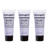 KINGART 500-118 PRO Artist Quality Light Purple Acrylic Paint, 22ml (0.74oz) Tubes, 3 Pack - Set (66ml Total), Light Purple KINGART