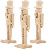 PRETYZOOM Thanksgiving Decor 3pcs Christmas Unfinished Wood Nutcrackers Unpainted Nutcracker Soldier DIY Blank Nutcracker Figures Ornaments for Xmas PRETYZOOM