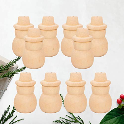 SEWACC 20 Pcs Unfinished Wood Christmas Tree Snowman Blank Wooden Peg Dolls Christmas Decor Christmas Ornaments for Arts and Crafts Projects SEWACC