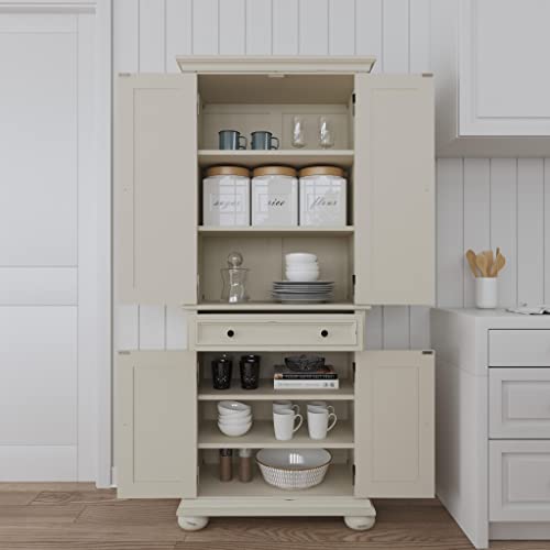 homestyles Dover 71.5 Inches High by 30 Inches Wide with Drawer and Adjustable Shelves White. homestyles