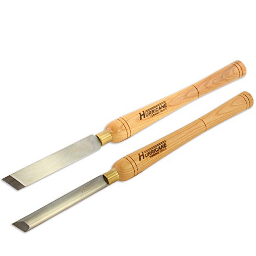 Hurricane Turning Tools, HSS, 2 Piece Skew Chisel Set (1" Standard and 3/4" Oval), Standard Series Woodturning Tools Hurricane Turning Tools