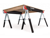 Steelman Adjustable Height Work Table Folding Sawhorses, Set of Two, Durable Steel Construction, Folding Legs, 2x4 Table Support Arms, 2,600 lb. Steelman