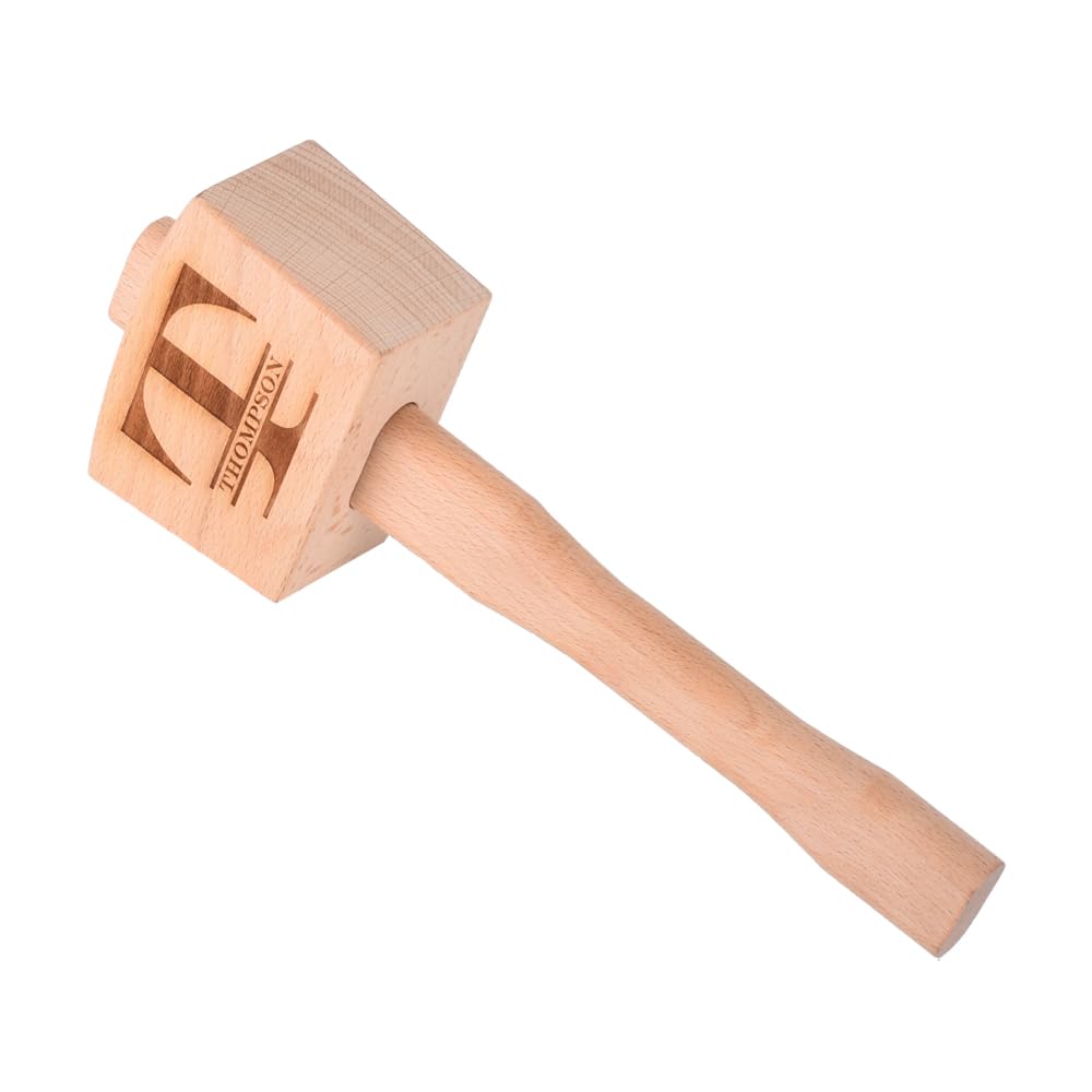 Personalized Wood Mallet, 9.5” Manual Ice Hammer Mallet, Custom Engraved Beech Solid Carpenter Wood Hammer Woodworking Hand Tool