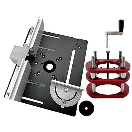 Router Lift for 65mm Diameter Motors - Wood Router Plunge Base Router Lift W/Aluminum Router Table Insert Plate Wood Router Working Benches WoodArtSupply