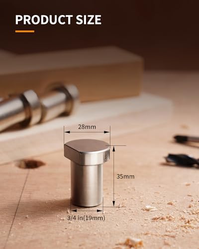 DAYDOOR Bench Dog Clamp, MFT Stainless Steel Table Stop for 3/4'' Dog Hole, Workbench Peg Brake Stops for Woodworking(19mm, 4 Pack) DAYDOOR