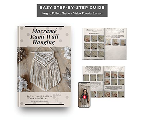 Bochiknot Macrame Kit for Adult Beginners - Art & Craft Macrame DIY Kit for Adults & Kids - Boho Macrame Home Wall Hanging Décor - WoodArtSupply