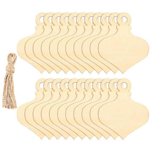 Zerodeko Unfinished Wooden Cutouts 25pcs Wood Christmas Ball Shapes Xmas Tree Hanging Ornament Blank Gift Tags for DIY Christmas Crafts - WoodArtSupply